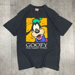 90s Vintage Black Goofy Mickey Mouse Tee Shirt